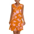 thumbnail image 1 of EQWLJWE Longue Robe pour Femmes Mode Été Décontractée Plissée Col en V Bandage Imprimé Floral Camis, 1 of 4