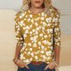thumbnail image 2 of Camiseta de Cuello Redondo Impresa Casual para Mujeres con Mangas 3/4, Camiseta de Moda Casual de Longitud Media, 2 of 4