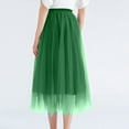 thumbnail image 5 of Biziza High Waisted Pleated Skater Skirt for Women Green Trendy Basic Long Pleated Slim Fit 2025 Solid Color Dress Mesh Pleated Soft Flowy Skirt, 5 of 5