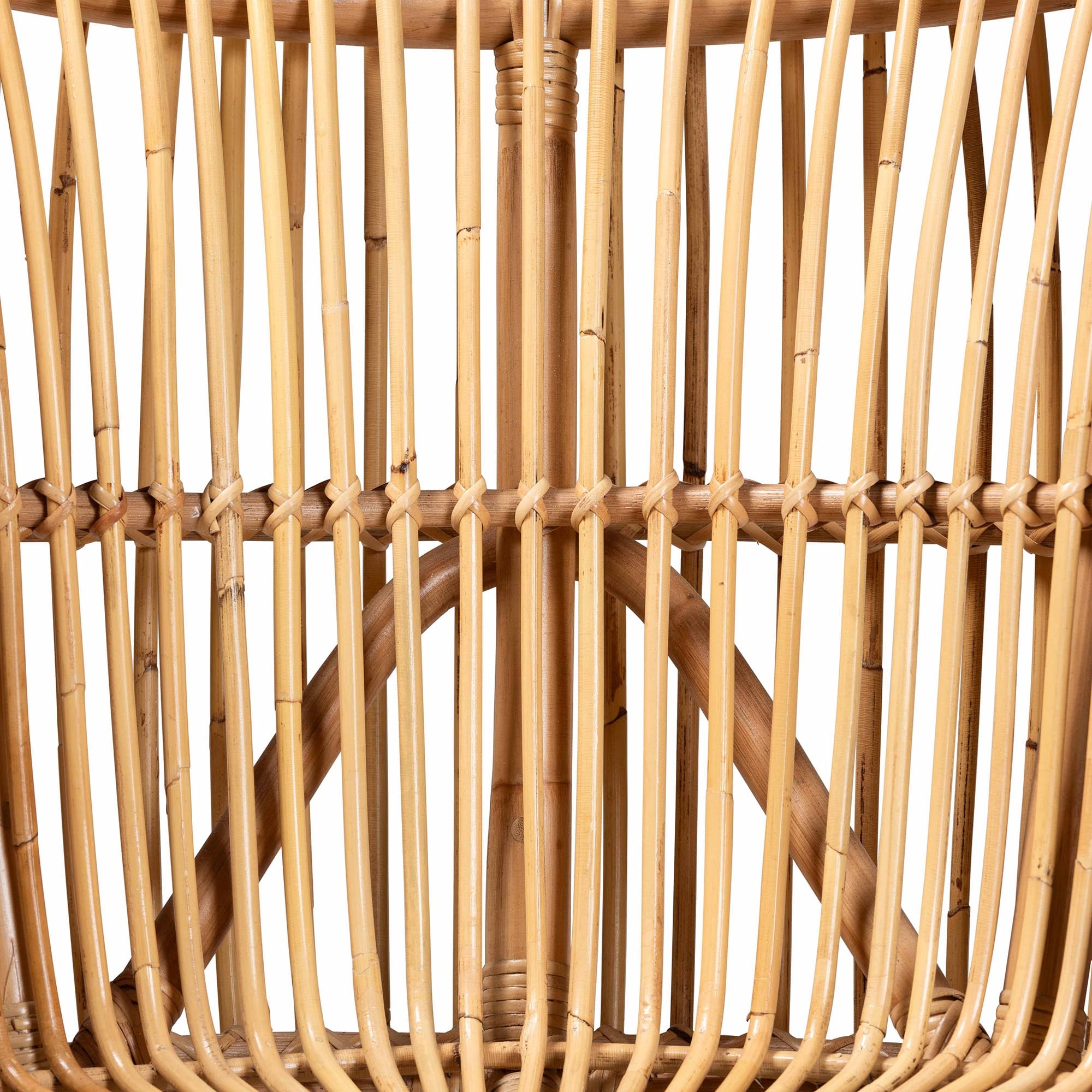 bali & pari Nagoya Modern Bohemian Natural Rattan Wide Seat Lounge Chair