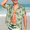 thumbnail image 7 of Honeii Green Snake Print Men’s Hawaiian Shirt,Classic Button-Down Short Sleeve Shirt, for Beach, Vacation, and Outdoor Activities,XX-Large, 7 of 7