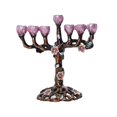 thumbnail image 1 of Candelabro judío de Janucá pintado a mano Púrpura Zulema Candelabro menorá, 1 of 8