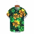 thumbnail image 4 of Ceisia Men's St. Patrick's Day Short Sleeve Shirt Clover Print Regular Straight Fit Green Turn-Down Collar Spring Summer Shirt Gift, 4 of 6