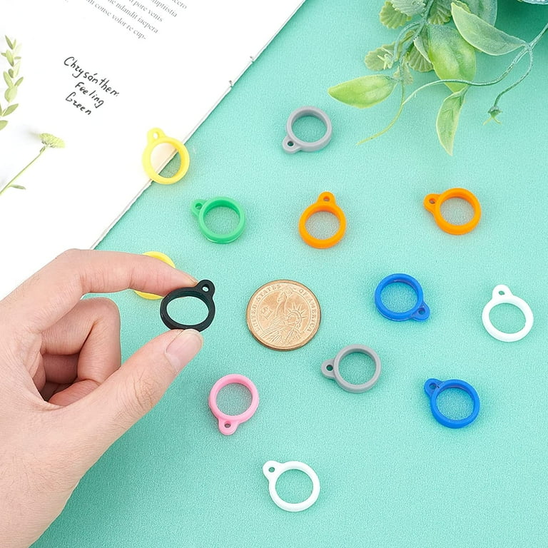 GORGECRAFT 66 stuks 3 kleuren siliconen rubberen ringen anti-verlies binnendiameter 8 mm lekvrij O-ringen verstelbare halsketting hanger voor halsketting, pennen voor sleutelkoord sleutelhanger