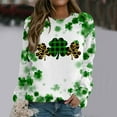 thumbnail image 2 of QIPOPIQ Chandails à Manches Longues pour Femmes T-Shirts de la Saint-Patrick Shamrock T-Shirt Chemise Verte Tee T-Shirts de la Saint-Patrick Tunique Col Rond Hauts Amples Chandail T-Shirts des Fêtes T-Shirts Graphiques Aubaines, 2 of 5