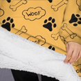 thumbnail image 3 of Oversized Wearable Blanket Hoodie,Paw Prints and Bones Sherpa Blanket Hoodie with Super Pockets,Super Warm Fuzzy Pullover for Women & Men, 3 of 6