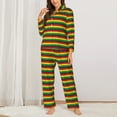 thumbnail image 2 of KLL Music Colors 1 Print Women's Long Sleeve Pajamas with Pants Sleepwear Loungewear 2 Set-Medium, 2 of 7