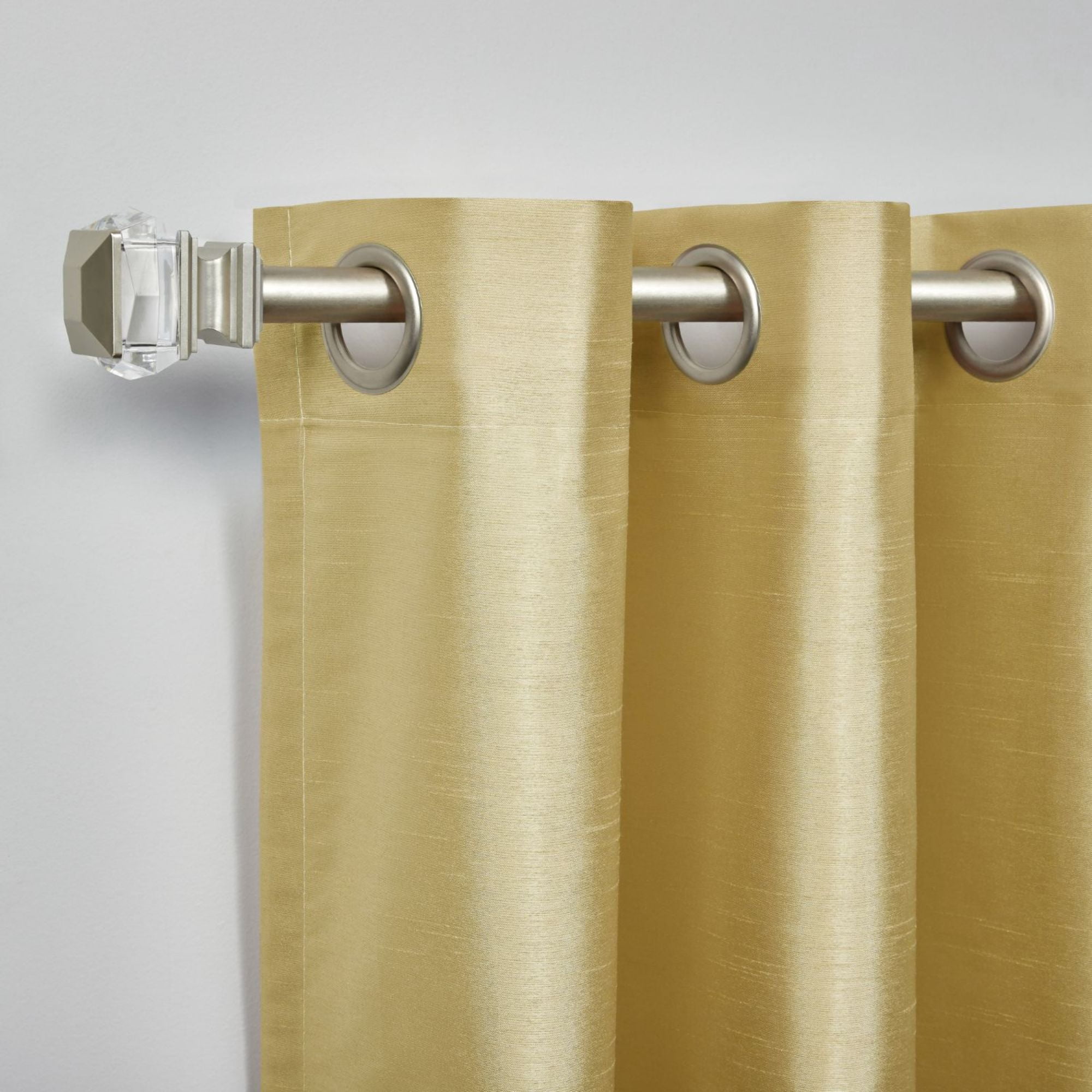 Exclusive Home Chatra Faux Silk Grommet Top Curtain Panel Pair, 54"x96", Gold