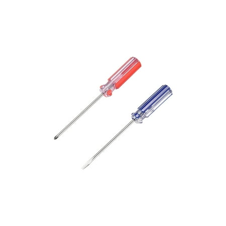 

PH00 Phillips / 3mm Slotted Magnetic Screwdriver Set of 2 Pieces 3 Round Shaft Blue &Red Crystal Handle
