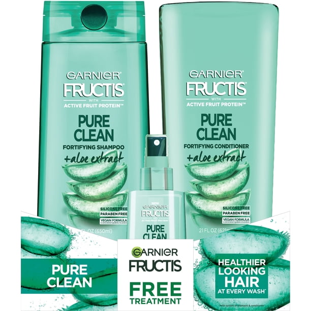 (14 Value) Garnier Fructis Pure Clean 3Piece, Shampoo, Conditioner