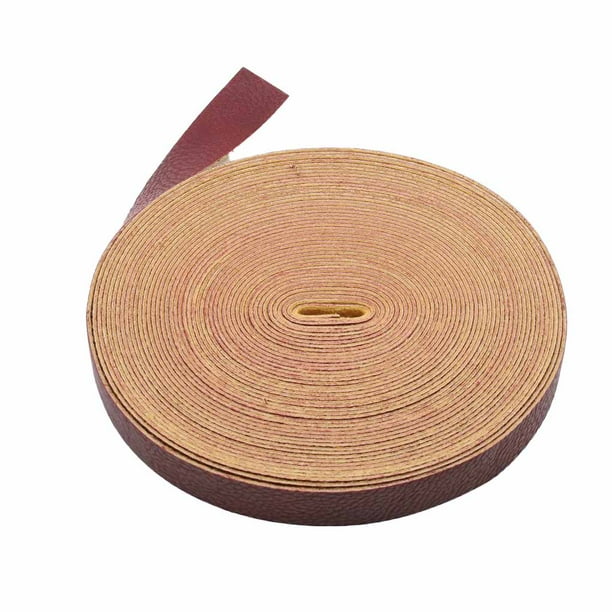 Correa de cuero PU Moyic 10 metros para manualidades y accesorios de arte Vino rojo