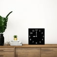 thumbnail image 3 of Soliyoahee Black Wall Clock 10inch Wooden Square Clock Living Room Decoration Silent No Tick Battery Powered for Living Room Kitchen Bathroom Bedroom Office (Style 5), 3 of 6