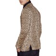 thumbnail image 3 of Unique Bargains Men's Leopard Animal Print Notched Lapel Slim Fit Blazer XL Brown, 3 of 8