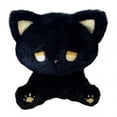 thumbnail image 4 of Muñeco de peluche de animal sentado, juguete de peluche cómodo para acurrucarse. negro y oro, 4 of 9