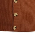 thumbnail image 4 of ZCFZJW Mens Classic Fit Cardigan Sweaters Loose Regular Fit Casual Elasticity Long Sleeve Basic Button Down V Neck Cable Knitted Sweater Tops Coffee XL, 4 of 6