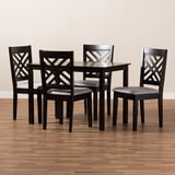 Caron Modern and Contemporary Fabric Upholstered Espresso Finished Wood Dining Chair Set of 4