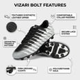 thumbnail image 3 of Vizari Bolt Firm Ground Soccer Cleats for Kids – Durable, Comfortable, and Stylish Boys and Girls Soccer Shoes with Traction - Black/White/Silver, 2.5, 3 of 5
