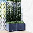 thumbnail image 2 of Jardinera con enrejado VidaXL PP gris oscuro 80x40x135 cm, 2 of 9