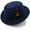Dark Blue, variant on Classic Pork Pie Hat with Feathers Flat Top Fedora,  Panama Hats, Warm Comfortable Jazz Cap