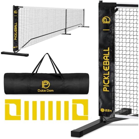 Open Box DULCE DOM Pickleball Net Portable Outdoor Court Marking Kit 22 FT 3-10 players