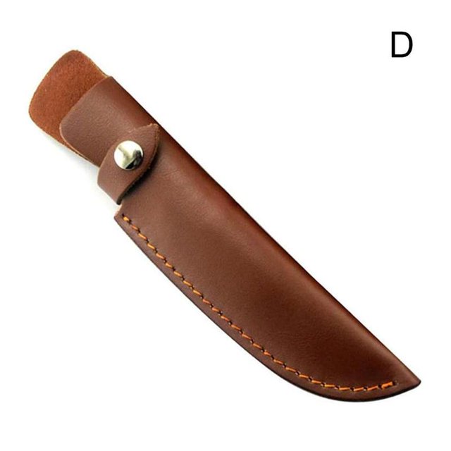 Small Straight Knife Scabbard Holster Outdoor Hunt Cowhide Carry Sheath
