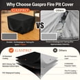 thumbnail image 6 of GASPRO Fire Pit Cover Square 30 Inch, 600D Heavy Duty Fabric with Waterproof Patio Fire Table Cover with PVC Coating, Tear & Weather Resistant, UV & Fade Resistant, Windproof, 30" x 30" x 24", Black, 6 of 11