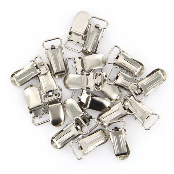 20 piezas de ganchos para cintas, sujetachupetes, clips para tirantes (mm) 11mm