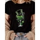 thumbnail image 1 of Women's "Happy St. Patrick's Day" White T-Shirt - Comfortable, Fashionable Casual Wear With Green Clover And Leprechaun Hat Design, Short Sleeve Round Neck Top, Seasonal Top|Comfortable Fit, Ladies T, 1 of 6