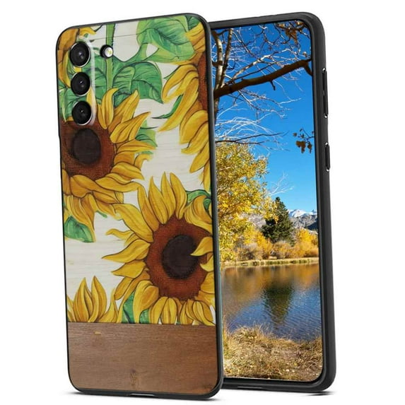 Summer-Sunflowers-Wood-Panel-310 Phone Case, Degined for Samsung Galaxy S22 Case Men Women, Flexible Silicone Shockproof Case for Samsung Galaxy S22
