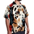 thumbnail image 2 of Spotted Dog Men's Short Sleeve Hawaiian Beach Shirts, Casual Printed Button Down Spread Collar Tops, Summer Unisex Style, 2 of 6