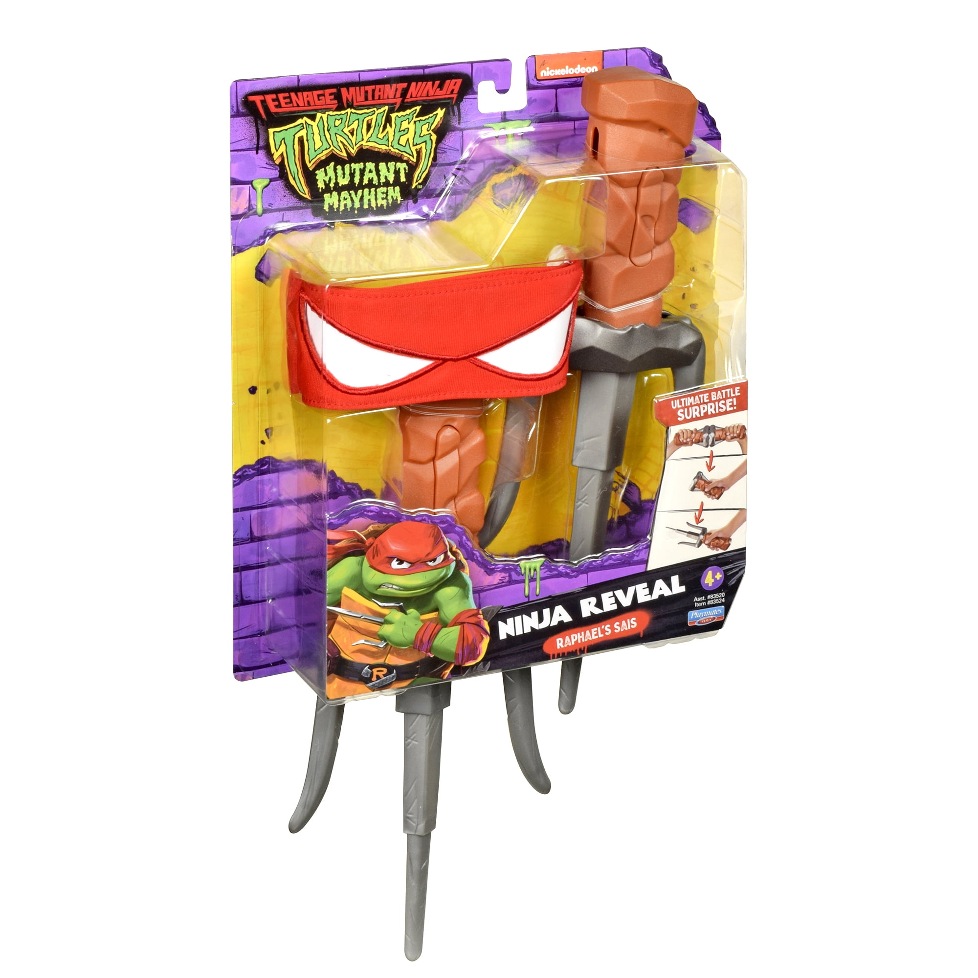 Teenage Mutant Ninja Turtles Mutant Mayhem Raphael Sai's Basic Role Play Set by Playmates Toys. Be Your Favorite Action Figure Hero!