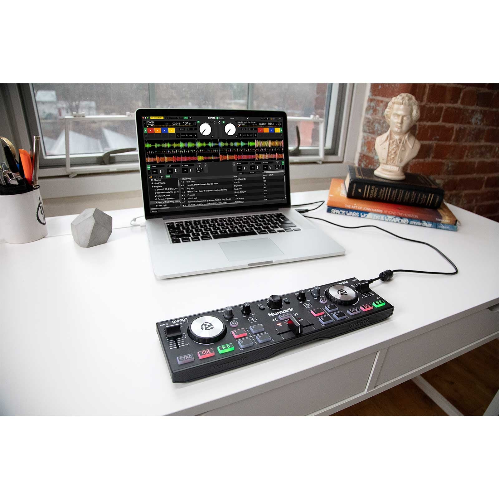 Numark DJ2GO2 Touch Pocket DJ Controller with HF125 Professional DJ Headphones Package