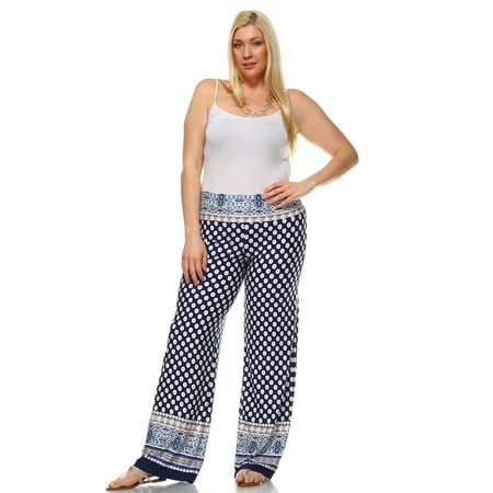 pants navy plus 2xl palazzo printed mark womens