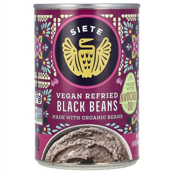 Siete, Vegan Refried Black Beans, 16 oz