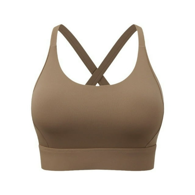 Plebaso Womens Sports Bras Padded Seamless Yoga Bras Stretch Full Coverage Everyday Workout Running Bras