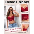 thumbnail image 3 of Avidlove Sexy Lace Bralette Bra for Women Lingerie V Neck Strap Bustier Tank Tops Lace Cami Crop Tops, 3 of 6
