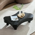 thumbnail image 5 of 42.52 Inch Modern Wooden Handcraft Drum Coffee Table Irregular Shaped Coffee Table for Living Room,Small Coffee Table with Sturdy Pedestal,Black, 5 of 5