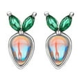 thumbnail image 2 of Wentin Earrings Clearance! Crystal Carrot Earrings Cute Bunny Ear Studs Easter Vibe Earrings Gift Earrings For Women Gift, 2 of 7