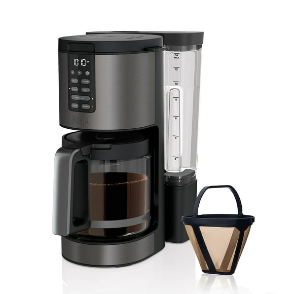 Ninja Programmable XL 14-Cup Coffee Maker PRO 14-Cup Glass Carafe Freshness Timer with Permanent Filter Black Stainless Steel DCM201BK