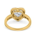 thumbnail image 3 of Yellow Tone, Simulated Cubic Zirconia Size-7 Halo Heart Promise Ring 925 Sterling Silver, 3 of 7
