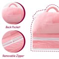 thumbnail image 4 of 2 in 1 Convertible Plush Kids Sofa Flip Open Sofa Seat with Pockets,Kid Couch Toddler Chair for Toddler Baby Girls, Rainbow, 4 of 8