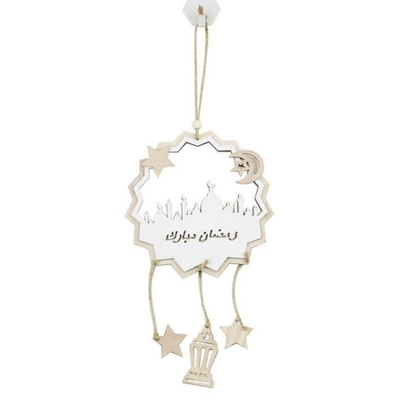

IMSHIE Eid Mubarak Pendant Safe and Durable Wooden Ramadan Crafts Decoration