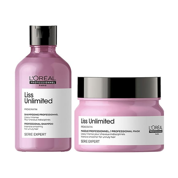 L'OREAL PROFESSIONNEL PARIS Liss Unlimited Shampoo 300Ml And Hair Mask 250Gm Combo For Rebellious Frizzy Hair