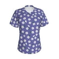 thumbnail image 2 of Uemuo Daisies Flowers Printed Women's Classic V-Neck T-Shirt - Soft, Breathable, Moisture-Wicking, Perfect for Casual, Office, Travel, and Everyday Wear-X-Large, 2 of 5