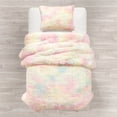 thumbnail image 3 of Lush Decor Emma Cozy Ultra Soft Rainbow Faux Fur Comforter Rainbow 3Pc Full/Queen, 3 of 9