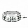 thumbnail image 3 of Dual Row Round Cut CZ Stainless Steel Wide Band Promise Wedding Engagement Ring Anillo Para Mujer, 3 of 5