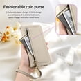 thumbnail image 3 of ESEBLE Leather For Google Pixel 9 / Pixel 9 Pro Case With 3-Card Holder Zipper Bills Slot, Makeup Mirror，Soft PU Leather Detachable Lanyard Shoulder Strap And Wristlet Wallet Case,Khaki, 3 of 7