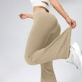 thumbnail image 4 of Women's 2025 New Style High Waist Ribbed Flare Yoga Pants, Peach Hip Lifting Fitness Pants, Wide Leg Bootcut Exercise Pants, Stretchy Athletic Pants for Women, Trendy Flared Leggings for Workouts, 4 of 4