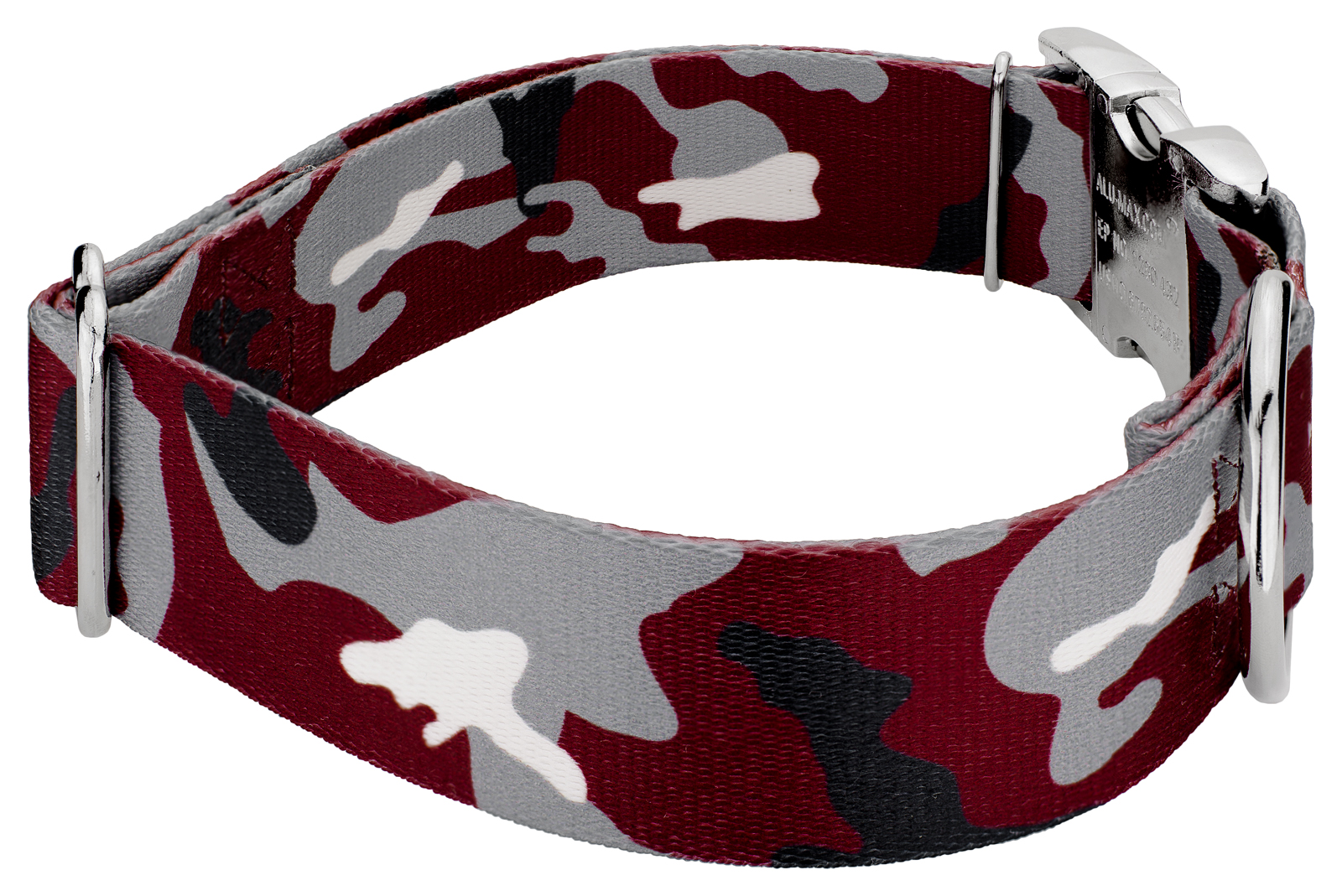 Country Brook Petz® 1 1/2 inch Premium Crimson and White Camo Dog Collar, Medium - image 4 of 5