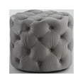 thumbnail image 4 of Posh Living Michalina Modern Velvet Round Ottoman in Gray, 4 of 7